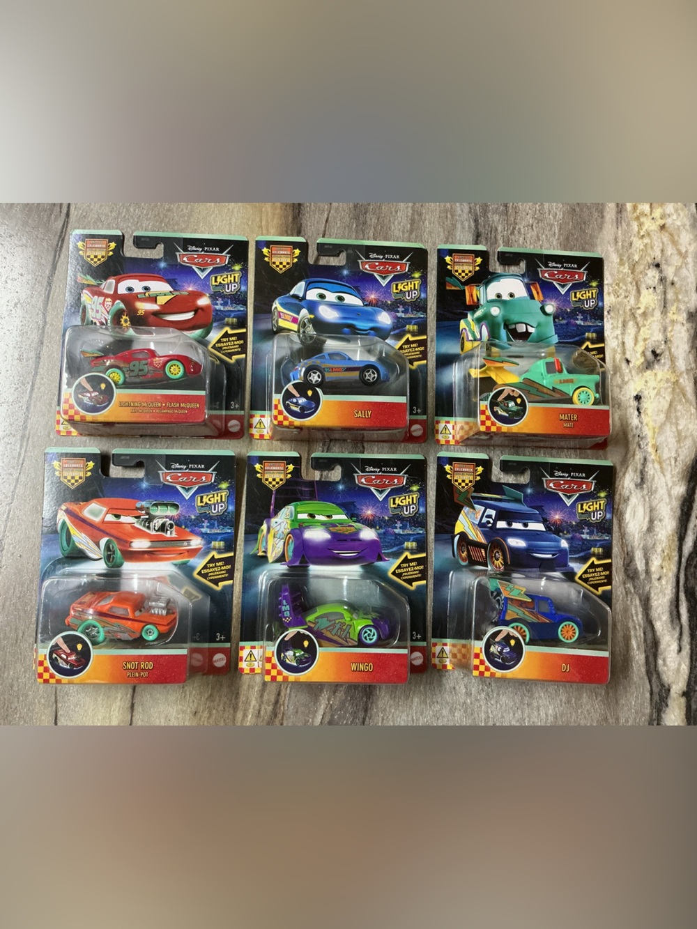 A lot of 6 LIGHT UP Disney Pixar cars/ read description
